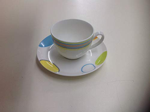 Giannini Set da 6 Tazze caffè con Piatto Linea Today, Porcellana