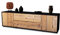 Stil.Zeit TV Schrank Lowboard Tina, Korpus anthrazit matt, Front Holz-Design Pinie (180x49x35cm), mit Push-to-Open Technik & Leichtlaufschienen
