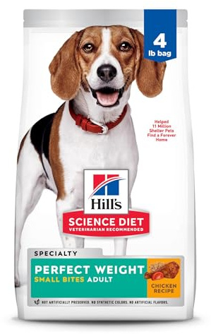 Hill's Science Diet Adult Perfect Weight Small Bites Dry Dog Food, Chicken, 4 lb. Bag