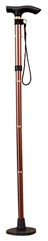 Acclaim Bowlers Adjustable 33”-37” Lawn Bowls Plain Lightweight Alloy Folding Four Piece Plain Metal Walking Stick & Green Protector With Synthetic Green Felt Base (Bronze)
