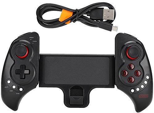 Mando de Gamepad, Mando de juegos con Bluetooth inalámbrico, Dirección sensible 360, Eje de balancín de alta precisión, para la computadora de la tableta del teléfono, Compatible con iOS y Android