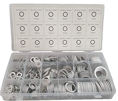 Aluminium Dichtringe O-Ringe 450-tlg Dichtungsringe Sortiment KFZ Werkzeug