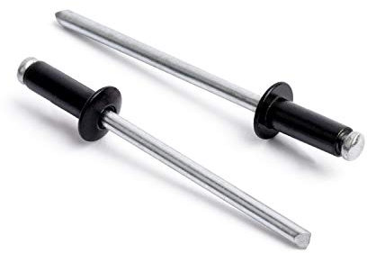 ISPINNER 100 rivets aveugles en aluminium de 3,2 x 10 mm, lot de 100 rivets aveugles (noir)