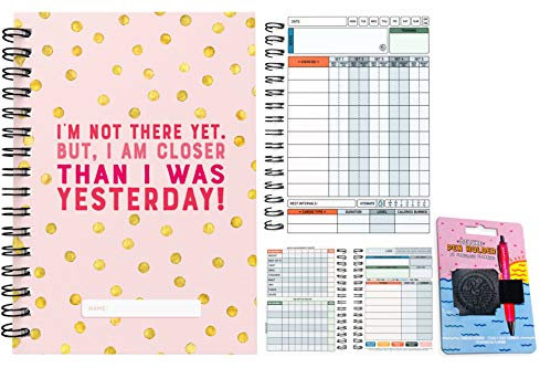 Workout Log Gym - XL & XS Gym, Fitness, and Training Diary - Set Goals, 1000 Exercises, Track 100 Workouts and Record Progress, Premium Diary. (X-LARGE (A5), Pink ...Not There Yet)