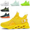 Chaussures de Course Homme Baskets Femme Running Sport Fitness Respirantes Legere Gym Athlétique Sneaker Noir Vert Blanc Rose Jaune Rose Rouge Orange Violet MarronG133 Yellow 36