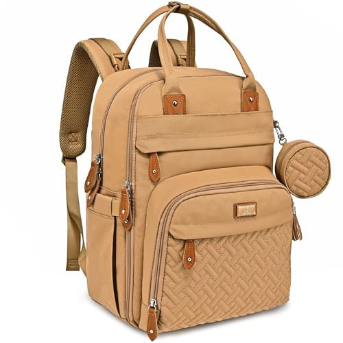 BabbleRoo Wickeltasche Rucksack – Große Kapazität, 17 Taschen, Wasserdicht – mit Wickelauflage, abnehmbarem Schnullerhalter, Kinderwagengurten – Reiserucksack für Mama & Papa