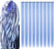 MQY COLOR 9PCS 21''Farbige Haarschmuck Perückenteile Clip in Farbige Haarverlängerungen für Mädchen Highlights Synthetische lange gerade bunte Haarteile für Kinder Frauen(Dunst blau)