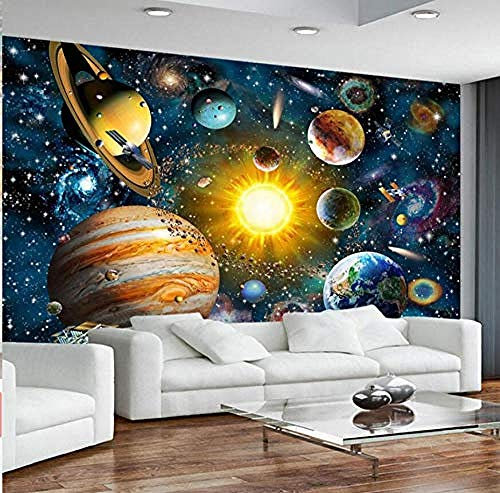 Fototapete 3D Weltraum Universum Sternenhimmel Kinder Schlafzimmer Wandbilder Moderne Cartoon Hintergrund Wandmalerei fototapete 3d effekt tapeten Wohnzimmer Schlafzimmer kinderzimmer-430cm×300cm