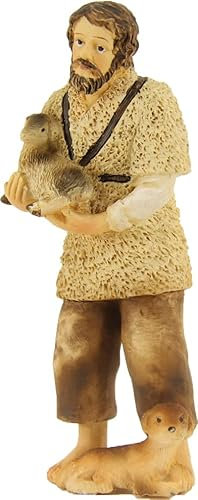 Dekoprojekt Krippenfigur Hirte mit Schaf und Hund