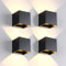 FUPE 4 Stücke Wandleuchte aussen/Innen Wandlampe LED Außenwandleuchten IP65 Wasserdichte Moderne Schwarz 20W 3000K Warmes Licht Wandleuchte Quadrat Aluminium Strahlwinkel Einstellbar