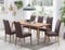 expendio Tischgruppe Ausziehtisch Viano 1XL 140(180) x80 cm Buche Natur massiv + Stühle Silvana Bezug Loco Walnut Varianten, Anzahl Stühle:mit 6 Stühlen