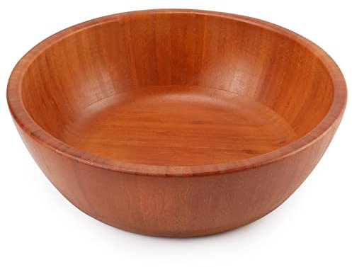 BELLE VOUS Grand Saladier Bambou - Bol a Salade 29,5 cm - Saladier Bois Rond pour Fruits, Pâtes, Corbeille à Pain & Plus - Idéal pour les Dîners et le Rangement de la Cuisine