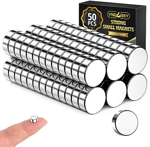 VNDUEEY 50 Stück Magnete Stark, 6x3mm Magnete, Magnet Extra Stark, Magneten Set Magnet Ideal für Büro, Küche, Kühlschrank, Forschung, Werkbank, Keller