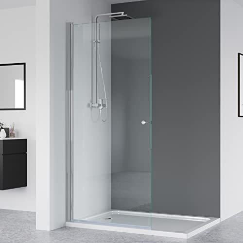 IMPTS walk in dusche 75x185 glas Duschwand Duschabtrennung Nische Dusche Schwingtür Pendeltür Duschkabine Rahmenlos,OHNE Duschwanne