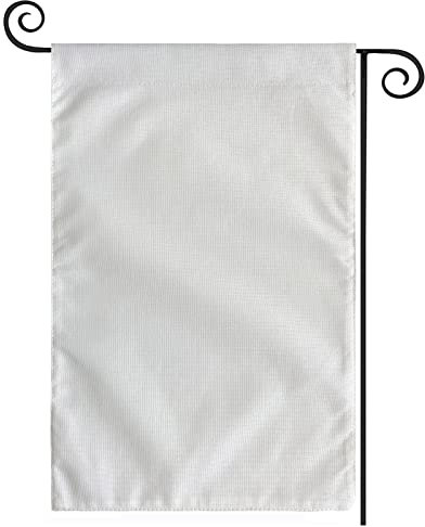 TOPFLAGS Sublimation Gartenflaggen Blanko Gartenflagge 30,5 x 45,7 cm doppelseitig benutzerdefinierte erstellen Sie Ihre eigene solide weiße Flagge DIY Rohlinge Leinwand Banner zum Dekorieren