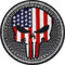Biker Patches Aufnäher American Biker Punisher Patch zum aufbügeln/aufnähen | Biker Kutte Applikation für alle Stoffe | Amerika Flagge USA Aufbügler Accessoires | 75x75mm
