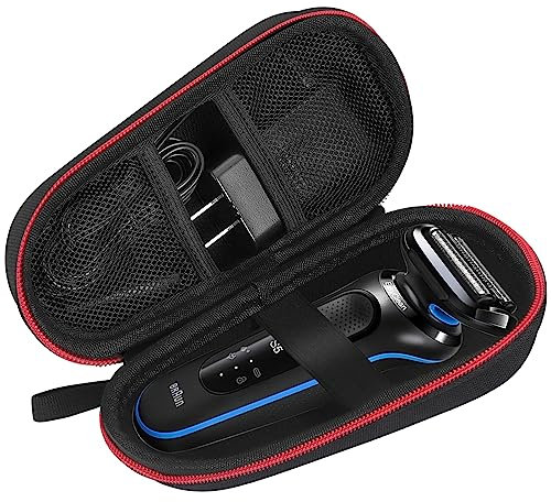 Classycoo Tasche Etui für Braun Series 3s/5s/7s/9s,Braun Series 3/5/7/9,Elektrorasierer Rasierer Herren,Hart Reise Tragen Hülle,Rasierer Reiseteui Rasierer,Harte reiseschutzhülle -Rot