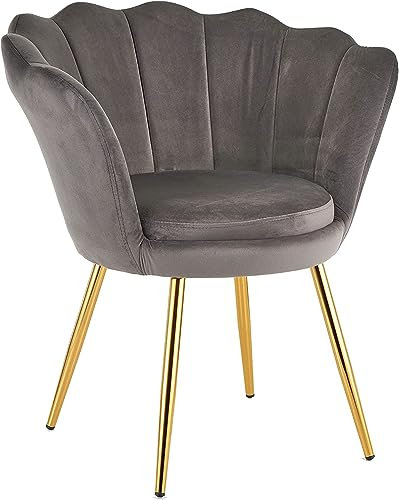 GARDENIA Fauteuil Athènes Coquille Gris Velvet Design, 57 x 69 x 82