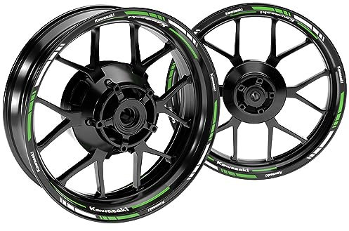 One-Wheel, Offiziell lizensierte Kawasaki Felgenaufkleber Design V1 Premium Light, Felgenrandstreifen GP