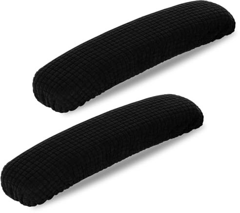 Giantree Stuhl Arm Armlehne Abdeckungen, 2Pcs abnehmbar waschbar Büro Stuhl Armlehne Abdeckungen Pads dehnbar elastische Arm Protektoren Ärmel für Ergonomische Armlehne Kissen Pads (Schwarz)