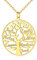 Custom4U Personnalisé Collier Arbre de Vie pour Femme 7 Prénoms Personnalisé Plaqué Or