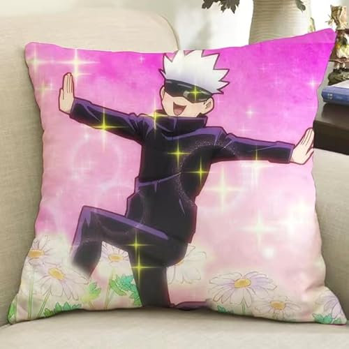 Xinchangda Itadori Yuji/Gojo Satoru Plüschkissen Gefüllte Weiches Anime Kopfkissen 35 * 35CM Sofa-Kissen Sofadekoration Rückenkissen Geburtstagsgeschenk