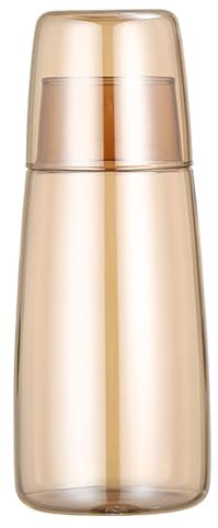 Carafe de chevet en verre ambré et tasse 750 ml – Bouteille d'eau de nuit et distributeur de bain de bouche