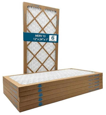 Furnace AC Luftfilter MERV 13, 30,5 x 61 x 2,5 cm, plissierter Luftfilter für HVAC-System (6 Stück)