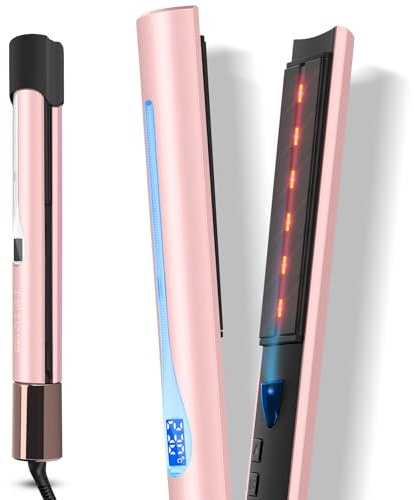 Infrarot-Ionen Haarglätter, PARWIN PRO BEAUTY 2 IN 1 Glätteisen Locken und Glätten, Infrarot- und Ionen-Therapie, Anti-Frizz- und Glanz-Effekt, 14 Temperatur-Einstellungen 100-230℃ Rosa