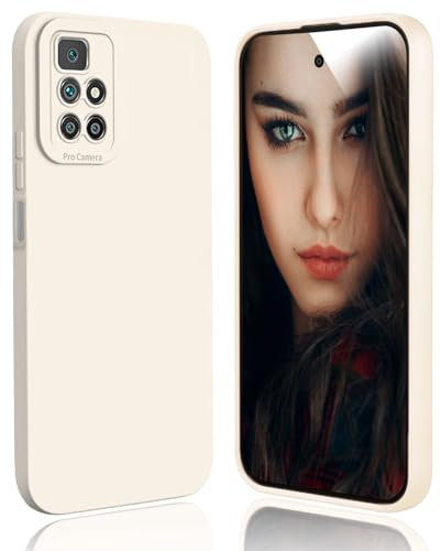 DESSEN Hülle für Xiaomi Redmi 10 Handyhülle - Silikon Schutzhülle Stoßfest Kameraschutz Protection Case Dünn Weiche TPU Bumper Cover Anti-Fingerabdruck, Weiß