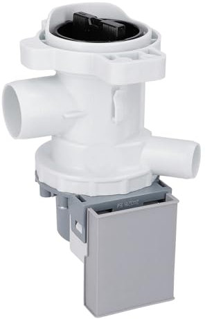 ensipart Ablaufpumpe für Waschmaschine kompatibel mit Amica 1049834 Laugenpumpe mit Kopf und Sieb Entleerungspumpe mit Pumpenkopf und Siebeinsatz
