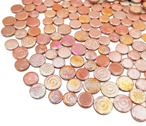 500 g gemischte 3 Größen, zufällige runde Keramik-Mosaikfliesen, DIY, kreative Keramik-Mosaikfliesen für Bastelplatten, Blumentöpfe, Vasen, Tassen, Mosaik, handgefertigte Heimdekoration