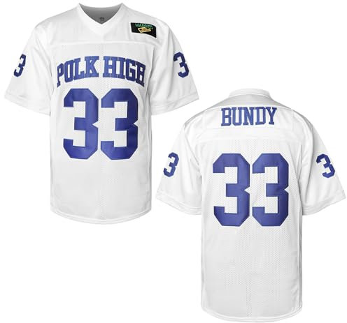 MESOSPERO Al Bundy 33 Polk High Herren Fußballtrikot Blau Sportshirt 90S Hip Hop Kleidung S-3XL, 33 Al Weiß, Mittel