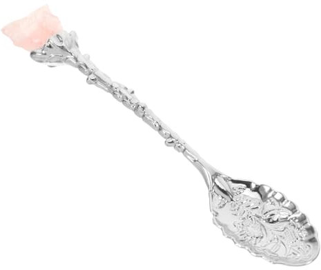 CLISPEED cuchara retra cuchara de accesorios de té cucharas de miel para el té cuchara de té para té suelto vajilla antigua cucharas creativas cuchara exquisita cristal Silver