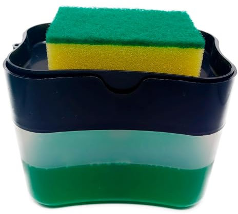 Dispenser Sapone Cucina-Porta Sapone Cucina-Portasapone -Dispenser detersivo piatti-Porta detersivo piatti-Dosatore sapone- sapone cucina e porta spugna (NERO)