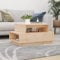 WKIEQACO Tische, Akzenttische, Couchtische, Couchtisch, 80 x 55 x 40,5 cm, Massivholz, Kiefer