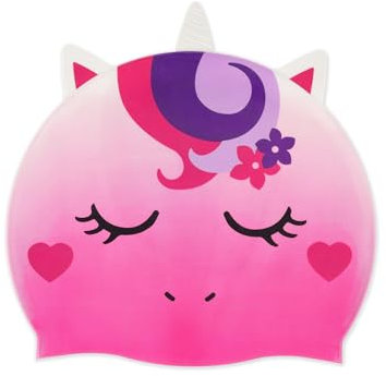 Legami - Cuffia Nuoto, Cuffia Piscina Bambina, Bambini 4-10 Anni, Facile da Indossare, in Silicone, Swimming Cap, Ottima Tenuta, Unicorno Rosa