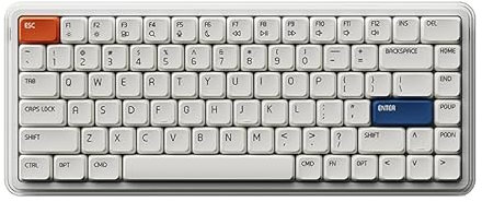 MelGeek O2 Wireless Mechanical Quiet Keyboard for Work, 75% Compact Office Keyboard, Low Profile, with Hot-Swappable and Pre-lubed Linear Switches,Bluetooth/2.4 GHz/USB-C for Mac Windows Linux