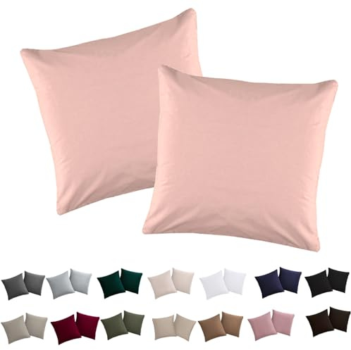 Soifox Kissenbezug 40x40 2er Set - Kirschblüte Rosa kopfkissenbezug Für Kissen 30 x 50 cm 100% Mikrofaser Resistent und Hypoallergen Kissenbezüge mit Reißverschluss