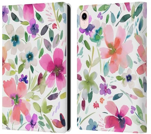Head Case Designs sous Licence Officielle Ninola Floral Éclectique Estival Fleurs De Jardin D'été Étui Portefeuille en Cuir Compatible avec Apple iPad Mini (2021/2024)