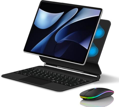 JZCZMCE Funda con Teclado para Huawei MateBook E de 12,6 Pulgadas 2022, Contiene Ñ, Soporte Magnético Flotante Cantilever, Funda Protectora Ultradelgada con Teclado Retroiluminado