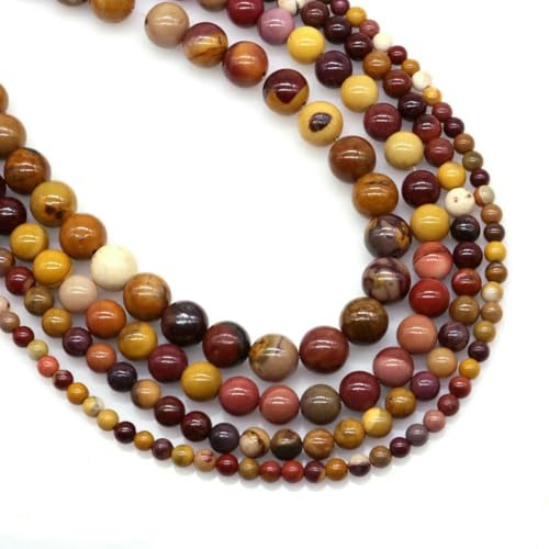 Natursteinperlen, rotes Tigerauge, runde lose Perlen, DIY-Charm-Armband, Ohrringe, Halskette, Schmuckherstellung, Zubehör, 38,1 cm Strang, Mookait, 8 mm, 45 bis 46 Stück