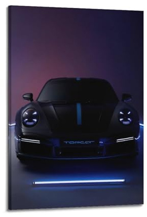 911 Super Car Styling Neon LED Futuristisches Automobil-Poster, dekorative Leinwand, Familienschlafzimmer, Kunstwerk, Bild, Gemälde, 20 x 30 cm