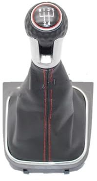 Avfpra Auto Schaltknauf Für VW Für Golf 5 V MK5 R32 Für GTI Für GTD 2004-2009 5/6-Gang-Schaltknauf Mit Ledermanschette Schaltknauf(Type8 5 speed)