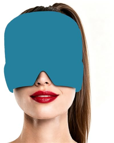 Kühlmaske Gesicht Augenmaske Kühlend, Für Migräne Linderung Und Augenermüdung, Blaue Elastische Kopfmaske Mit Weichem Lichtblockierendem Material, Ideal Für Büro Reisen Und Entspannung