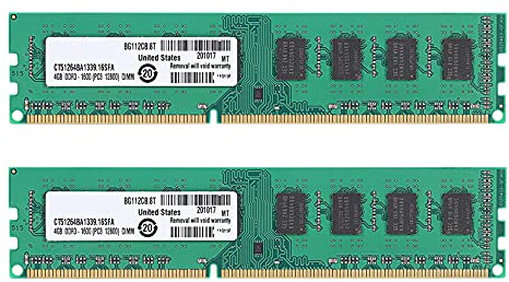 HWIREUIGT 2X DDR3 RAM da 4 GB di Memoria PC3-12800 1,5 V 1600 MHz 240 Pin Memoria Desktop DIMM Buffer e Non ECC per Scheda Madre Desktop