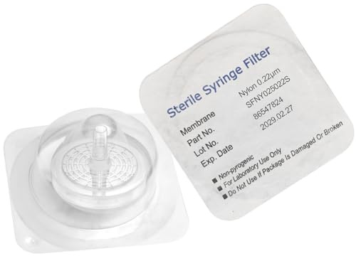 Sterile Syringe Filters Nylon 25 mm Diameter 0.22 um Pore Size Individually Packaged 10/pk by Biomed Scientific