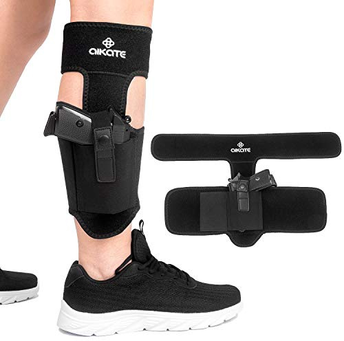 AIKATE Ankle Holster For Concealed Carry, Concealed Ankle Gun Holster with Magazine Pocket For Glock 42, 43, 36, 26, Smith & Wesson Bodyguard .380.38, Ruger LCP, LC9, Sig Sauer, and Similar Guns