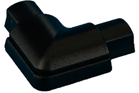16mm x 8mm Black Smooth-Fit Right Angled Trunking Adapter – Flush 90 Degree Bend - Loops