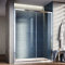 SONNI Porte de douche, porte de niche coulissante, en verre de sécurité ESG, hauteur : 185 cm